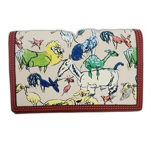 Vivienne Westwood Leather Printed Wallet Animal Metal Logo Rare Print